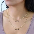 10k Yellow Gold 2mm Rope Chain Laser Diamond Cut Necklace Mens Womens 16 - 30 