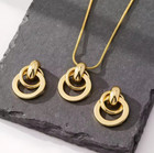 3pcs Women s Gold Tone Jewelry Set Necklace Bracelet Earrings Fashion