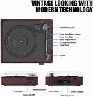 Bluetooth Vinyl Record Player 3-speed Turntable With Stereo Speakers Vintage