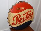 Vintage 1958 Drink Pepsi-cola Embossed Bottle Cap Sign