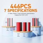 Tkdmr 446 Pcs Heat Shrink Tubing Kit  4 1 Ratio  Adhesive Lined  Red   Black