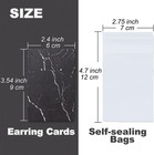 Earring Display Cards With 100 Pcs Holder 200 Piece Set Black Marble Pattern