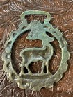 Vintage English Horse Brass Medallion Large Stag Buck Deer Harness Decoration