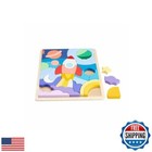 Fisher-price Wood Preschool Toy Space Blocks Jigsaw Puzzle  42 Wooden Pieces 