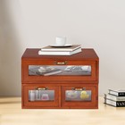 Vintage Desk Organizer Tabletop Storage Organization Box W  3 Drawers For Office