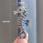 2p Sparkling Seahorse Brooch Silver Ocean Animal Lapel Pin Jewelry Gift