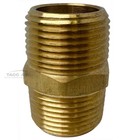 2 Pack Brass Pipe Hex Nipple Fitting 3 4  Mnpt X 3 4  Npt Male Adapter