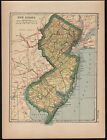 New Jersey - New Mexico Original 1922 Atlas Map In Color