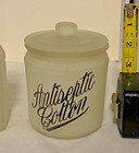 Antique 3 Piece Frosted Cotton Cream And Perfume Barbershop Dispensers 4 Charity