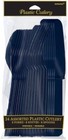 Assorted Navy Blue Plastic Cutlery  pack Of 24 
