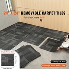 Carpet Tile Floor 24pcs Squares W padding Attached 20 x 20 mixed Gray