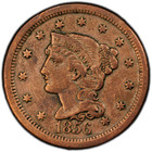 1856 1c Braided Hair Cent Slanted 5 Pcgs Vf Details  cleaned  Fresh Slab