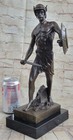 Vintage Austrian Hot Cast Real Bronze African Warrior Statue Signed By Artist