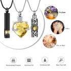 3 Pack Heart Cross Pendant Memorial Ashes Cz Urn Necklace Cremation F  Women Men