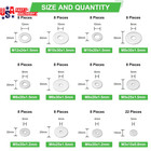 110 Pcs 304 Stainless Steel Metal Flat Washers For Screws And Bolts  Fender Wash