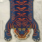 Maximalist Decor Tibetan Tiger Rug 3x5 Ft Hand Tufted Woolen Animal Print Carpet