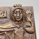 Relief Plaque Vintage Bronze Saint Ursula Christian Religious Wall Art Gift