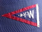 Vintage Waukegan Ill Yacht Club Burgee Pennant Flag 14 x21 
