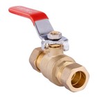 Efield 1 2     1 2  Compression Ball Valve Red Lever Brass No Lead Free Shipping