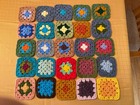 Lot 24 4  Multiple Colors Hand Crochet Granny Squares Afghan Yarn Blocks Lot 1