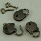 3   Metal Vintage Antique Style Mini Padlocks Key Lock Bronze Retro Jewelry Lock