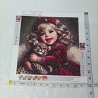 Unbranded Diamond Painting Completed 30x30 Red Girl With Leopard Cub Gs4380