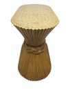 Vintage Mcguire Rattan Sheaf Of Wheat Pedestal Dining Table