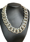 Vintage Mexican Sterling Silver Necklace Huge Handcrafted 18   