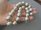 Southwestern Native American Navajo Pearls Sterl Silver 3 4  Round Bead Necklace