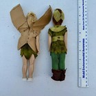 Vintage Disney Peter Pan And Tinker Bell Hard Plastic Dolls Sleep Eyes