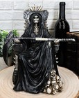 Ebros Gift Black Holy Death Grim Reaper Sitting On Skeleton Throne 