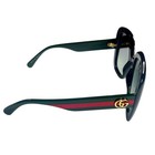 Gucci Oversized Square Black Green Red Line Gradient Lens With Case Sunglasses