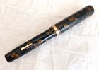Vintage Conklin Endura Fountain Pen Brown Marbled Celluloid 14k Gold Nib