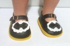 18 Inch Doll Shoes Black Mary Janes With Bow Fits American Girl Doll