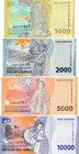 Indonesia Set 1000  2000  5000  10000 Rupiah  2022  Uncirculated 4 Note Set