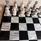 Vintage Marble   Onyx Chess Set 13 5    Stone Board Complete 32 Pieces