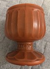 Mccoy Vintage Floraline 429 Pedestal Planter Vase Ribbed Matte Orange 5 5 Inches