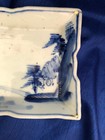 Antique 19th C Dish Blue   White Glaze  Dish Shallow Bowl Japan Fukagawa