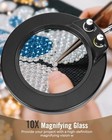  10x Magnifying Glass With Light And Stand  Switch Knob For Multi-color Modes 