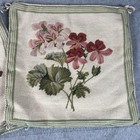 Vtg Floral Needlepoint Pillow Cover Velvet Back 14x14 Cottagecore Lillian Vernon