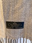 100  Cashmere Scarf Gray Beige Check Plaid Hand Tailored Made Germany 65x12
