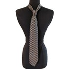 Bellasario Tie Necktie 100  Silk Handmade Usa Monterey Bay Geometric Black Cream