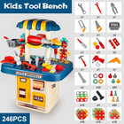 Kids Tool Bench Set With Electric Drill And Screw Toys 246pcs Realistic Kids Too
