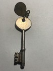 Vintage Brass Hotel Motel Room Key Fob   Skeleton Key  a316