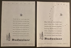 Lot Of 4 - Budweiser Beer  Print Ads  Full Page  Vintage 1940s  Ww2  Original