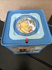 Vintage Winnie The Pooh Musical Jack-in-the-box Blue Metal Tin Classic Pooh Toy