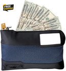 Money Bag With Key Lock And Zipper For Cash  11-1 2 In  Long Locking Portable