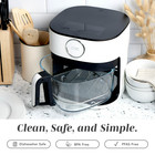 Cook With Color 5 5qt Glass Air Fryer  1400w Transparent Basket - White