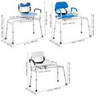 Sliding Tub Transfer Bench Shower Chair W 360 Degree Swivel Seat 400 330lb