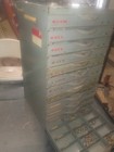 Vintage Equipto  12  Industrial Metal Storage Parts Cabinet  Carbon Resistor Lot